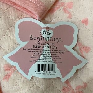 Little Beginnings Pink Hearts Sleep and Play One-Piece